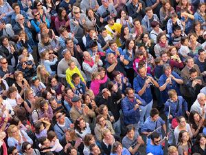 Fires 2016. La Diada Castellera a la plaça del Vi, amb els Marrecs de Salt, els Capgrossos de Mataró i els Minyons de Terrassa