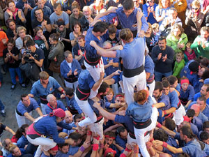Fires 2016. La Diada Castellera a la plaça del Vi, amb els Marrecs de Salt, els Capgrossos de Mataró i els Minyons de Terrassa