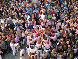 Fires 2016. La Diada Castellera a la plaça del Vi, amb els Marrecs de Salt, els Capgrossos de Mataró i els Minyons de Terrassa