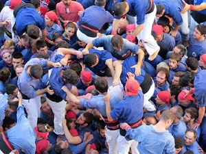 Fires 2016. La Diada Castellera a la plaça del Vi, amb els Marrecs de Salt, els Capgrossos de Mataró i els Minyons de Terrassa