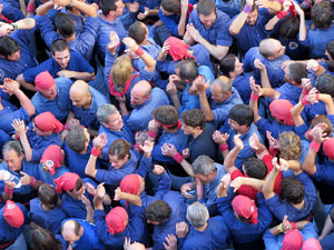 Fires 2016. La Diada Castellera a la plaça del Vi, amb els Marrecs de Salt, els Capgrossos de Mataró i els Minyons de Terrassa
