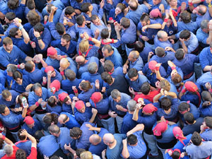 Fires 2016. La Diada Castellera a la plaça del Vi, amb els Marrecs de Salt, els Capgrossos de Mataró i els Minyons de Terrassa