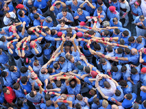 Fires 2016. La Diada Castellera a la plaça del Vi, amb els Marrecs de Salt, els Capgrossos de Mataró i els Minyons de Terrassa