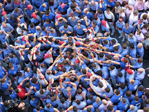 Fires 2016. La Diada Castellera a la plaça del Vi, amb els Marrecs de Salt, els Capgrossos de Mataró i els Minyons de Terrassa