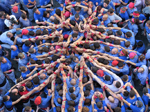 Fires 2016. La Diada Castellera a la plaça del Vi, amb els Marrecs de Salt, els Capgrossos de Mataró i els Minyons de Terrassa