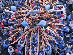 Fires 2016. La Diada Castellera a la plaça del Vi, amb els Marrecs de Salt, els Capgrossos de Mataró i els Minyons de Terrassa