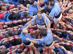Fires 2016. La Diada Castellera a la plaça del Vi, amb els Marrecs de Salt, els Capgrossos de Mataró i els Minyons de Terrassa