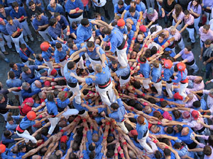 Fires 2016. La Diada Castellera a la plaça del Vi, amb els Marrecs de Salt, els Capgrossos de Mataró i els Minyons de Terrassa