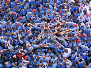 Fires 2016. La Diada Castellera a la plaça del Vi, amb els Marrecs de Salt, els Capgrossos de Mataró i els Minyons de Terrassa