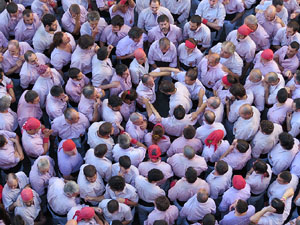 Fires 2016. La Diada Castellera a la plaça del Vi, amb els Marrecs de Salt, els Capgrossos de Mataró i els Minyons de Terrassa