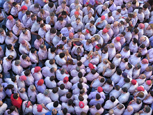 Fires 2016. La Diada Castellera a la plaça del Vi, amb els Marrecs de Salt, els Capgrossos de Mataró i els Minyons de Terrassa