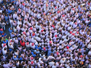 Fires 2016. La Diada Castellera a la plaça del Vi, amb els Marrecs de Salt, els Capgrossos de Mataró i els Minyons de Terrassa