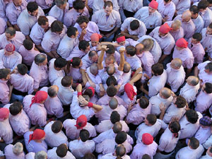 Fires 2016. La Diada Castellera a la plaça del Vi, amb els Marrecs de Salt, els Capgrossos de Mataró i els Minyons de Terrassa