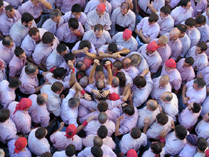 Fires 2016. La Diada Castellera a la plaça del Vi, amb els Marrecs de Salt, els Capgrossos de Mataró i els Minyons de Terrassa