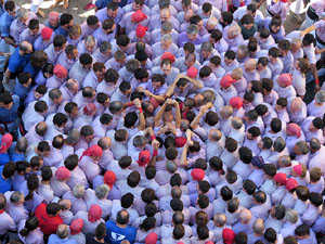 Fires 2016. La Diada Castellera a la plaça del Vi, amb els Marrecs de Salt, els Capgrossos de Mataró i els Minyons de Terrassa
