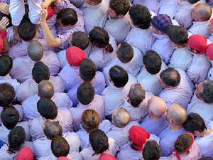 Fires 2016. La Diada Castellera a la plaça del Vi, amb els Marrecs de Salt, els Capgrossos de Mataró i els Minyons de Terrassa