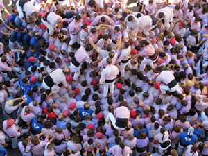 Fires 2016. La Diada Castellera a la plaça del Vi, amb els Marrecs de Salt, els Capgrossos de Mataró i els Minyons de Terrassa