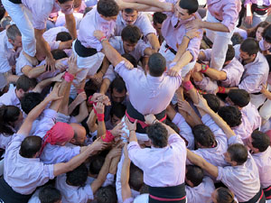 Fires 2016. La Diada Castellera a la plaça del Vi, amb els Marrecs de Salt, els Capgrossos de Mataró i els Minyons de Terrassa