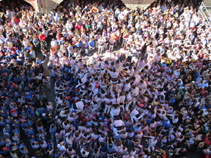 Fires 2016. La Diada Castellera a la plaça del Vi, amb els Marrecs de Salt, els Capgrossos de Mataró i els Minyons de Terrassa