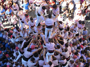 Fires 2016. La Diada Castellera a la plaça del Vi, amb els Marrecs de Salt, els Capgrossos de Mataró i els Minyons de Terrassa