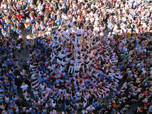 Fires 2016. La Diada Castellera a la plaça del Vi, amb els Marrecs de Salt, els Capgrossos de Mataró i els Minyons de Terrassa
