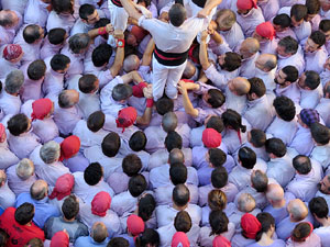 Fires 2016. La Diada Castellera a la plaça del Vi, amb els Marrecs de Salt, els Capgrossos de Mataró i els Minyons de Terrassa