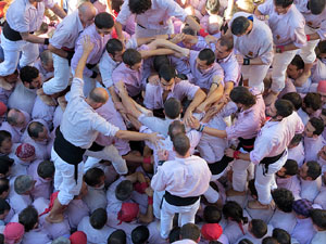 Fires 2016. La Diada Castellera a la plaça del Vi, amb els Marrecs de Salt, els Capgrossos de Mataró i els Minyons de Terrassa