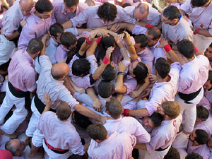 Fires 2016. La Diada Castellera a la plaça del Vi, amb els Marrecs de Salt, els Capgrossos de Mataró i els Minyons de Terrassa