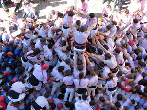 Fires 2016. La Diada Castellera a la plaça del Vi, amb els Marrecs de Salt, els Capgrossos de Mataró i els Minyons de Terrassa