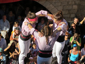 Fires 2016. La Diada Castellera a la plaça del Vi, amb els Marrecs de Salt, els Capgrossos de Mataró i els Minyons de Terrassa