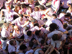 Fires 2016. La Diada Castellera a la plaça del Vi, amb els Marrecs de Salt, els Capgrossos de Mataró i els Minyons de Terrassa