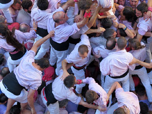 Fires 2016. La Diada Castellera a la plaça del Vi, amb els Marrecs de Salt, els Capgrossos de Mataró i els Minyons de Terrassa