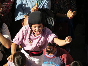 Fires 2016. La Diada Castellera a la plaça del Vi, amb els Marrecs de Salt, els Capgrossos de Mataró i els Minyons de Terrassa