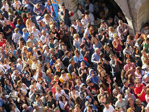 Fires 2016. La Diada Castellera a la plaça del Vi, amb els Marrecs de Salt, els Capgrossos de Mataró i els Minyons de Terrassa