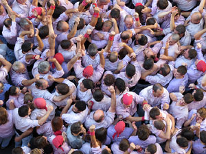 Fires 2016. La Diada Castellera a la plaça del Vi, amb els Marrecs de Salt, els Capgrossos de Mataró i els Minyons de Terrassa