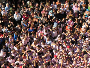 Fires 2016. La Diada Castellera a la plaça del Vi, amb els Marrecs de Salt, els Capgrossos de Mataró i els Minyons de Terrassa