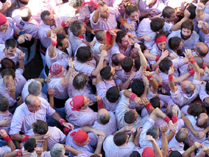 Fires 2016. La Diada Castellera a la plaça del Vi, amb els Marrecs de Salt, els Capgrossos de Mataró i els Minyons de Terrassa