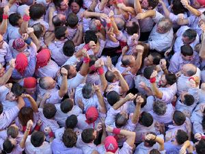 Fires 2016. La Diada Castellera a la plaça del Vi, amb els Marrecs de Salt, els Capgrossos de Mataró i els Minyons de Terrassa