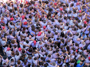 Fires 2016. La Diada Castellera a la plaça del Vi, amb els Marrecs de Salt, els Capgrossos de Mataró i els Minyons de Terrassa