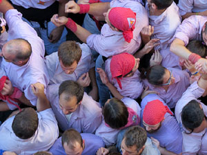 Fires 2016. La Diada Castellera a la plaça del Vi, amb els Marrecs de Salt, els Capgrossos de Mataró i els Minyons de Terrassa