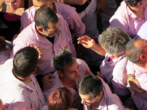 Fires 2016. La Diada Castellera a la plaça del Vi, amb els Marrecs de Salt, els Capgrossos de Mataró i els Minyons de Terrassa