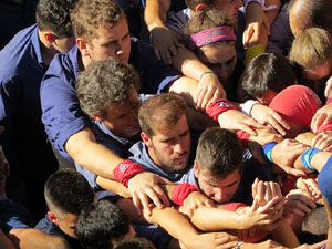 Fires 2016. La Diada Castellera a la plaça del Vi, amb els Marrecs de Salt, els Capgrossos de Mataró i els Minyons de Terrassa