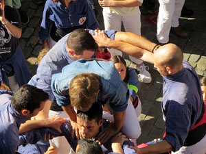 Fires 2016. La Diada Castellera a la plaça del Vi, amb els Marrecs de Salt, els Capgrossos de Mataró i els Minyons de Terrassa