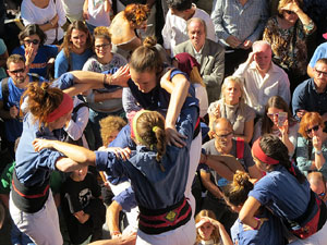 Fires 2016. La Diada Castellera a la plaça del Vi, amb els Marrecs de Salt, els Capgrossos de Mataró i els Minyons de Terrassa