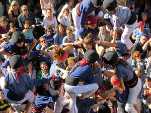 Fires 2016. La Diada Castellera a la plaça del Vi, amb els Marrecs de Salt, els Capgrossos de Mataró i els Minyons de Terrassa