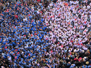 Fires 2016. La Diada Castellera a la plaça del Vi, amb els Marrecs de Salt, els Capgrossos de Mataró i els Minyons de Terrassa