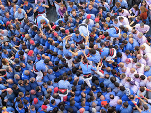 Fires 2016. La Diada Castellera a la plaça del Vi, amb els Marrecs de Salt, els Capgrossos de Mataró i els Minyons de Terrassa