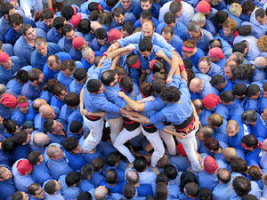 Fires 2016. La Diada Castellera a la plaça del Vi, amb els Marrecs de Salt, els Capgrossos de Mataró i els Minyons de Terrassa