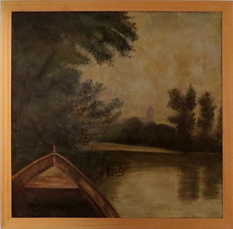 L'Onyar amb la catedral al fons. Prudenci Bertrana. Ca. 1888