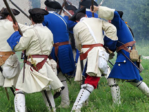 Girona resisteix! Jornades de recreació històrica de la Guerra de Successió. Castell de Montjuïc. Combat al pati d'armes